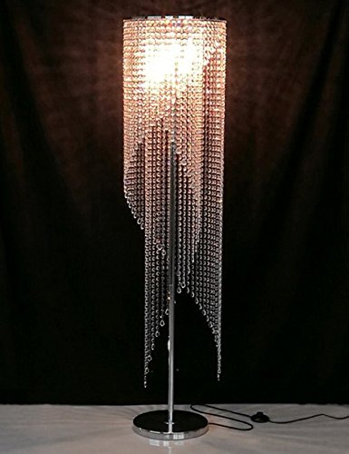 Surpars House Crystal Floor Lamp, Elegant Rain Lamp, Modern Lava Lamp for Living Room, Bedroom, Girls Room, Silver Chrome