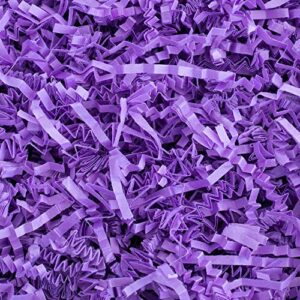 magicwater supply crinkle cut paper shred filler (4 oz) for gift wrapping & basket filling – purple