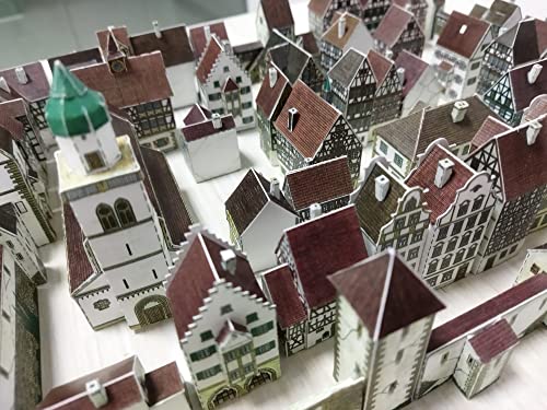 Medieval Town Building 3D Paper Puzzle Model Building for Adults 12"*9" DIY