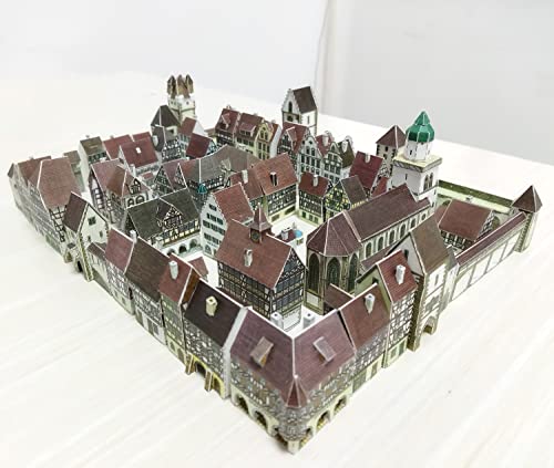 Medieval Town Building 3D Paper Puzzle Model Building for Adults 12"*9" DIY