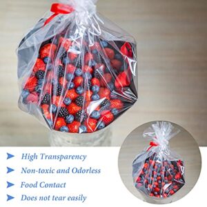 Yotelab Clear Cellophane Basket Bags, 17x25 Inch 20Pcs Cellophane Wrap for Gift Basket