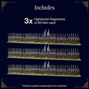 Wargames Delivered Black Powder War - Epic Battles: British Highlanders & Riflemen Set, Revolutionary War Tabletop Toy Soldiers for Miniature Wargaming by Warlord Games