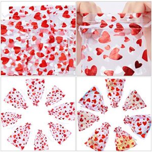 120 Pieces Heart Candy Bags Organza Drawstring Bags Valentine's Day Love Red Jewelry Gift Pouches Drawstring Bags for Mother's Day Wedding Valentine's Day Decor, 3 Sizes