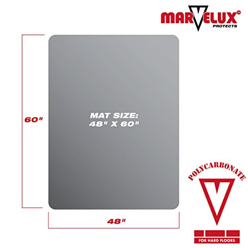 Marvelux Heavy Duty Polycarbonate Office Chair Mat for Hardwood Floors 48" x 60" | Transparent Hard Floor Protector, Rectangular | Multiple Sizes
