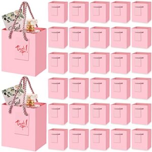 50 pcs mini gift bags bulk paper bags with gift tags small paper gift bags with handles for valentine’s day birthdays baby showers weddings party favors supplies 4 x 2.75 x 4.5 inch