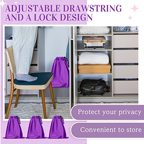 Konohan Storage Bag Adult Microfiber Drawstring Bags Small Drawstring Pouch Adjustable Cloth Bags Foldable Ditty Bag Game Konohan Cosmetic Glass (Purple 6 x 6 Inch 10 x 7 Inch 12 x 9 Inch) 1.0 Count