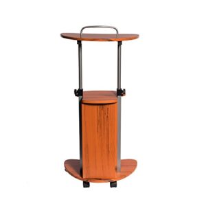 Adjustable Height Laptop Cart With Storage. Color: Woodgrain