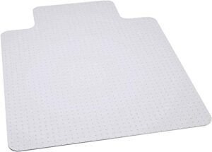 workonit 36″ x 48″ office desk chair floor mat with lip for low pile carpet, clear