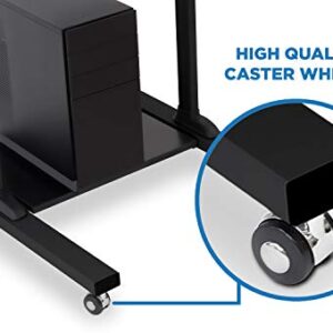 Mount-It! Mobile Standing Desk/Height Adjustable Stand Up Computer Work Station | Rolling Presentation Cart with 27.5 Inch Wide Platform, Locking Wheels