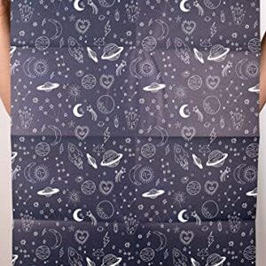 CENTRAL 23 - Navy Gift Wrap - 6 Christmas Wrapping Paper Sheets - Space Planets Stars - Birthday Wrapping Paper - Trendy Gift Wrap for Men Women Boys Girls - Recyclable