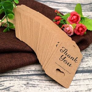 Gift Tags,Baby Shower Tags,Hollow Heart Thank You for Celebrating with Us Tags,100 Pcs Kraft Thank You Tags Shower Favors Tags for Wedding Party Favors Thanksgiving with 66 Feet Natural Jute Twine