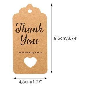 Gift Tags,Baby Shower Tags,Hollow Heart Thank You for Celebrating with Us Tags,100 Pcs Kraft Thank You Tags Shower Favors Tags for Wedding Party Favors Thanksgiving with 66 Feet Natural Jute Twine