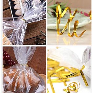 350 PCS 4x6 Inch Clear Treat Bags,Cellophane Treat Bags With 400PCS Twist Ties,Plastic Bags for Bakery, Cookies, Candies,Dessert