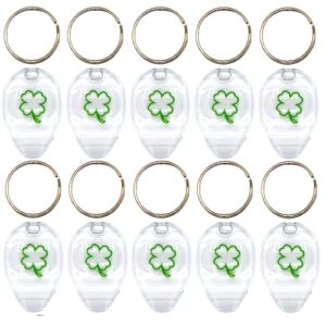 plastic scraper for lottery tickets, stickers , labels, films, clover lottery scratcher , lotto scratcher with keychain, gambler lucky gift (10)
