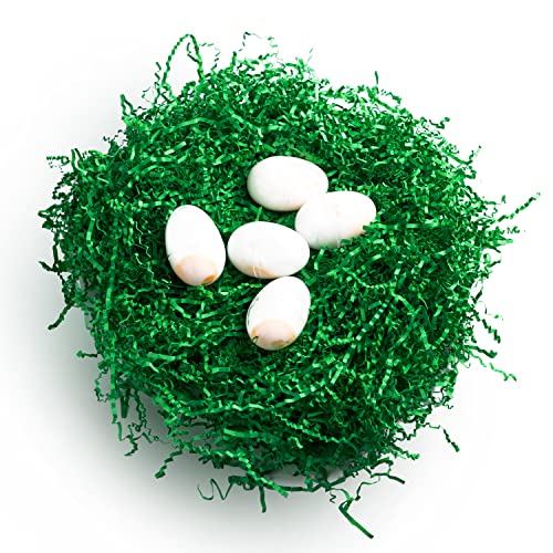 JOYIN 12oz Easter Grass Crinkle Paper Shred，Pure Green Easter Basket Filler Stuffers for Easter Egg Hunt Décor, Party Favors, Easter Decor, Gift Bag Decor