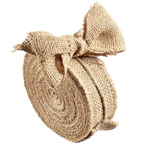 idiy natural burlap ribbons (1.5″ wide, 10 yards) – no wire, 100% jute – great for diy crafts and projects, gift wrapping, wedding decoration, and more!