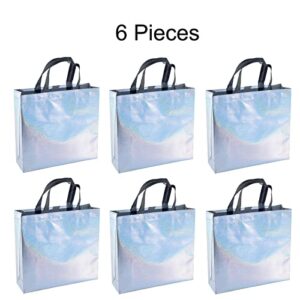 LOOKSGO 6 Pcs Gift Bags Glossy Reusable Gift bag for Party Wedding