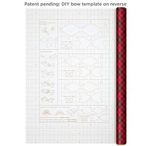 Hallmark Holiday Wrapping Paper with DIY Bow Templates on Reverse (3 Rolls: 120 sq. ft. ttl) Red Plaid, Stripes, Polka Dots for Christmas, Valentines Day, Birthdays, Graduations