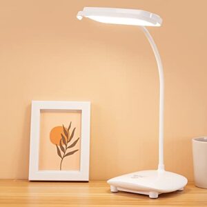 maythank cordless desk table lamp reading light 40 led rechargeable big battery 3000m, touch 3 modes,2 ways power,dimmable,gooseneck,small portable wireless bedroom bedside lamp