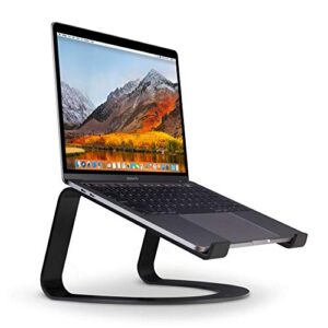 twelve south curve for macbooks and laptops | ergonomic desktop cooling stand for home or office (matte black)