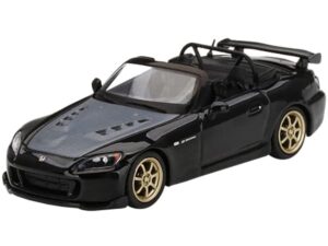 truescale miniatures s2000 (ap2) mugen convert. berlina black with carbon hood & gold wheels ltd ed to 3600 pcs 1/64 diecast model car by true scale miniatures mgt00309