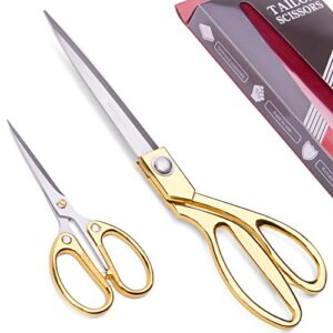 10.5”sewing scissors,zinc alloy handle,sharp stainless steel blades, professional tailor scissors for cloth fabric cutting dress making,color gold