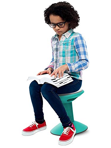 Storex Wiggle Stool – Active Flexible Seating for Classroom and Home Study, Adjustable 12-18 Inch Height, Teal (00306U01C)