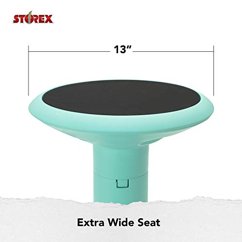 Storex Wiggle Stool – Active Flexible Seating for Classroom and Home Study, Adjustable 12-18 Inch Height, Teal (00306U01C)