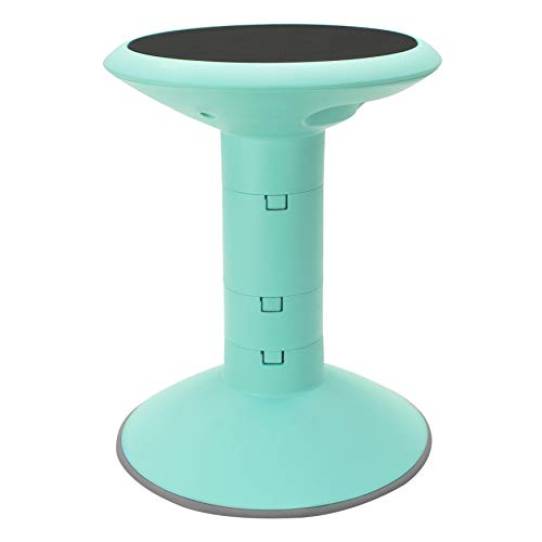 Storex Wiggle Stool – Active Flexible Seating for Classroom and Home Study, Adjustable 12-18 Inch Height, Teal (00306U01C)