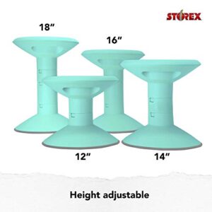 Storex Wiggle Stool – Active Flexible Seating for Classroom and Home Study, Adjustable 12-18 Inch Height, Teal (00306U01C)