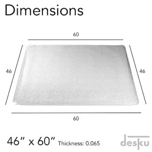 DESKU Office Desk Chair Mat – PVC Mat for Hard Floor Protection, Clear, 46 Inches x 60 Inches, Made in The USA, Home Office Supplies