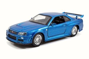 brians nissan skyline gt-r, blue – jada 97185 – 1/32 scale diecast model toy car