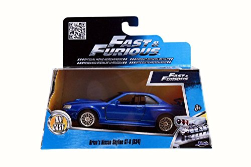 Brians Nissan Skyline GT-R, Blue - Jada 97185 - 1/32 Scale Diecast Model Toy Car