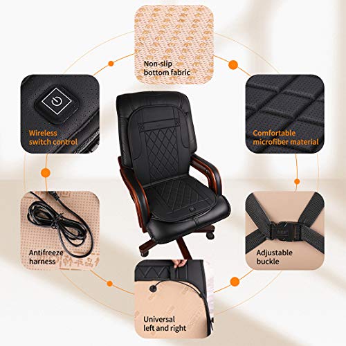 KINGLETING Heated Seat Cushion with Pressure-Sensitive Switch,Heat Seat Cover for Home, Office Chair and More