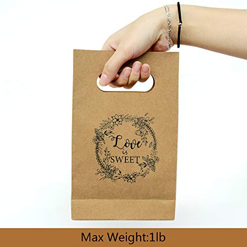 FRIDAY NIGHT Brown Craft Paper Bag with handled Craft Treat Bags 8.5 * 5.5 * 2.5 Inch for Wedding Party Business (50pcs