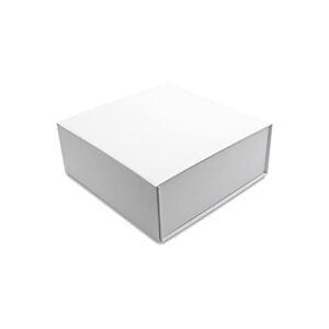 magnetic gift box – 15 pack white collapsible boxes with lid closure in bulk, luxury cardboard packaging for boutiques, small business, apparel, retail, bridesmaid, parties, presentations, bulk – 8x8x4