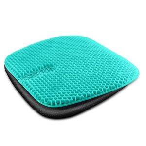 masteymoh Gel Seat Cushion for Long Sitting, Gel Cushions for Pressure Sores Relief, Double Thick Gel Cushion for Sitting, Seat Cushions for Office Chairs with Breathable Nonslip Cover