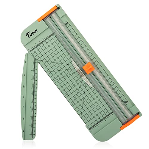 Firbon Morandi A4 Paper Cutter Bundle with 5Pcs Refill Blades, 12 Inch Paper Trimmer with Side Ruler for Scrapbooking, Craft, Coupon, Label, Cardstock