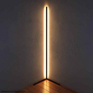 wise home products minimalist linear led nordic corner floor lamp – dimmable corner light – warm bedroom lamp