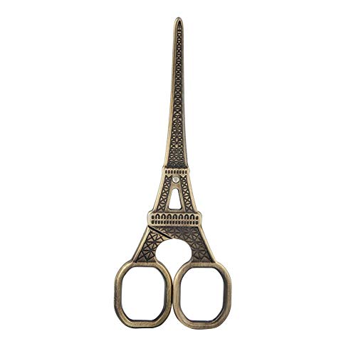 Stainless Steel Scissors DIY Fashionable Eiffel Tower Shape Sewing Shears Art Work Dresser Embroidery Tool Scissor(bronze)