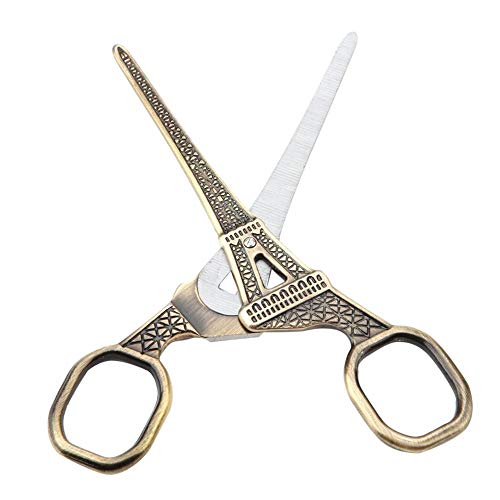 Stainless Steel Scissors DIY Fashionable Eiffel Tower Shape Sewing Shears Art Work Dresser Embroidery Tool Scissor(bronze)