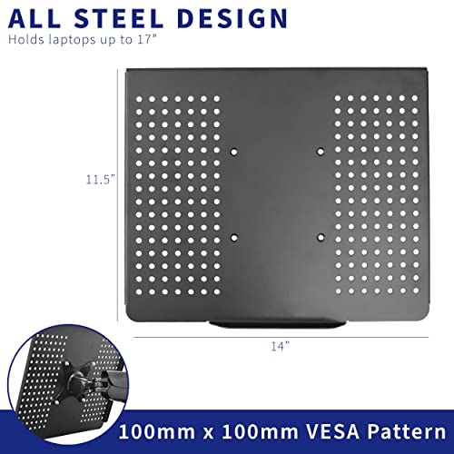 VIVO Laptop Notebook Steel Tray Platform Tray Only for VESA Mount Stand, Fits 100mm Plate Holes, Fits up to 17 inch Laptops, Black, Stand-LAP2