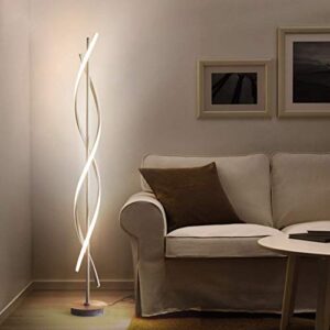 adisun 40w led floor lamp remote control dimmable spiral floor lamp indoor lamp floor lamp for living rooms family rooms bedrooms offices lighting (white)