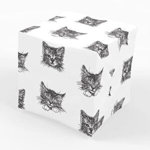 stesha party black kitty cat wrapping paper kitten animal gift wrap 30 x 20 inch (3 sheets)