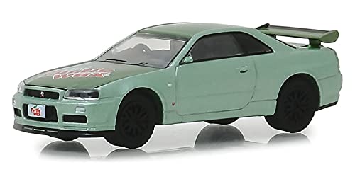 GreenLight 1/64 2000 Nissan Skyline GT-R (R34) - Two-Tone Green - Turtle Wax 30017 [Shipping from Canada]