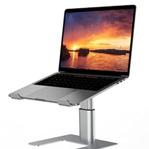 Ergopollo Laptop Stand for Desk, Computer Stand Adjustable Height, Ergonomic Notebook Laptop Riser, Aluminum Metal Holder Compatible with 10 to 15.6 Inches Notebook PC Computer, Silver