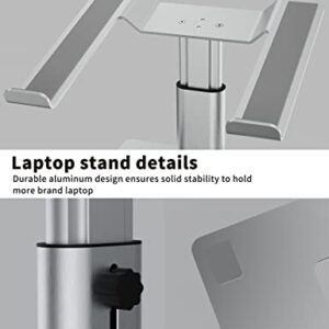 Ergopollo Laptop Stand for Desk, Computer Stand Adjustable Height, Ergonomic Notebook Laptop Riser, Aluminum Metal Holder Compatible with 10 to 15.6 Inches Notebook PC Computer, Silver