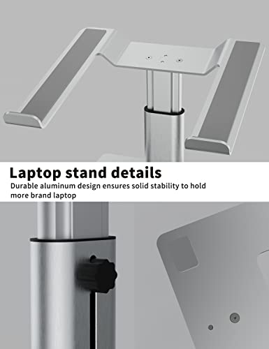 Ergopollo Laptop Stand for Desk, Computer Stand Adjustable Height, Ergonomic Notebook Laptop Riser, Aluminum Metal Holder Compatible with 10 to 15.6 Inches Notebook PC Computer, Silver