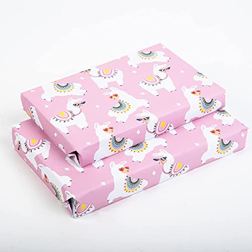 CENTRAL 23 - Llama Wrapping Paper - 6 Gift Wrap Sheets - Sassy Llamas - Pink - Birthday Wrap for Women Her Girls Teenagers