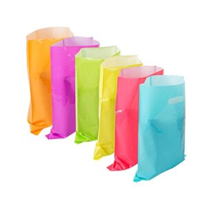 habile 48 pack plastic party favor bags, rainbow gift bags with assoted colors for many occasions